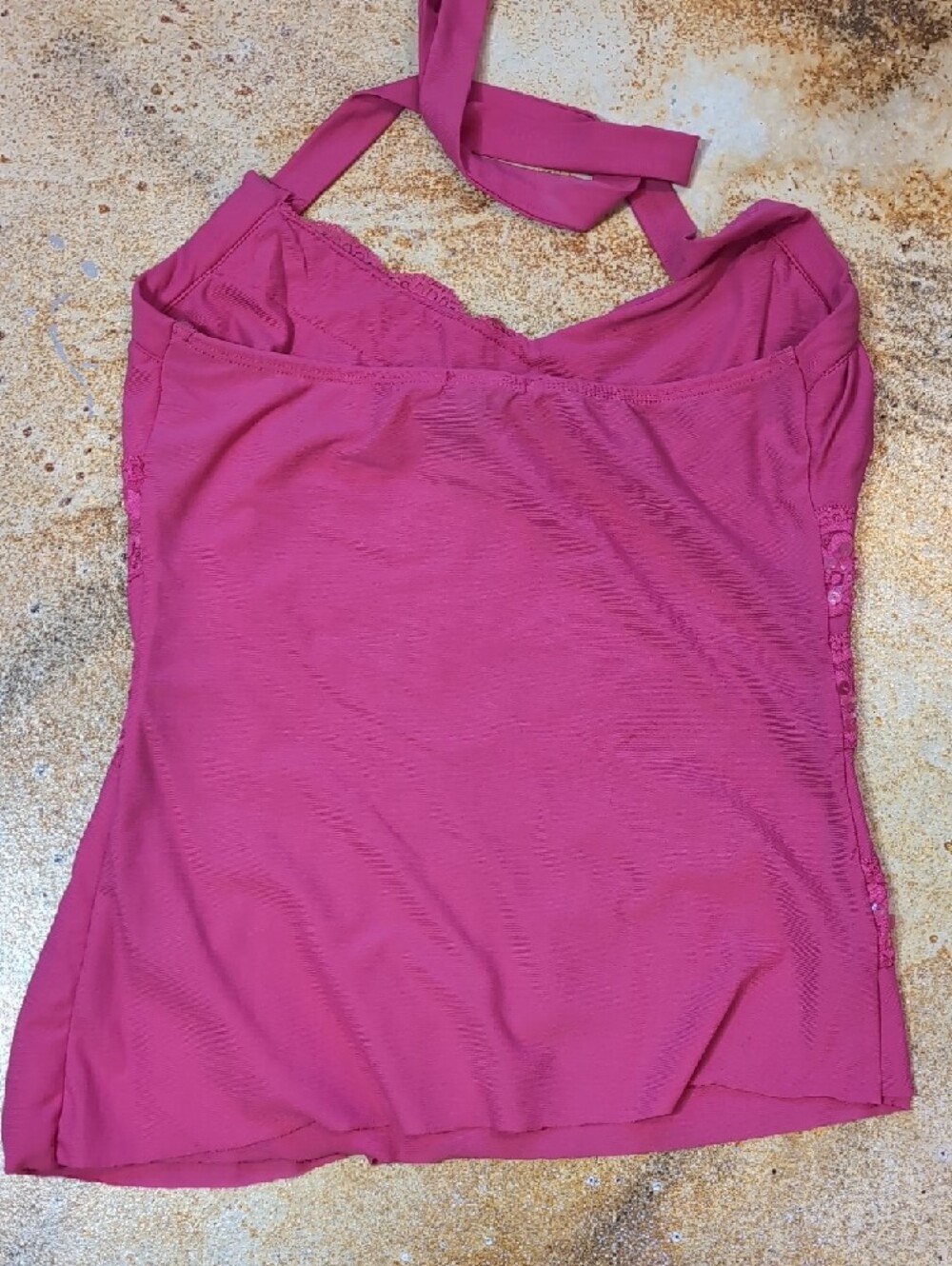 Forever 21 Fuchsia Halter Lace-Trim Tank Top Size M - Picture 7 of 8
